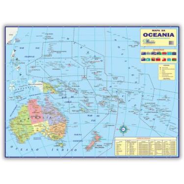 Imagem de Mapa Gigante - Mapa Da Oceania - Dobrado 120 x 90 cm - Escolar - Multi