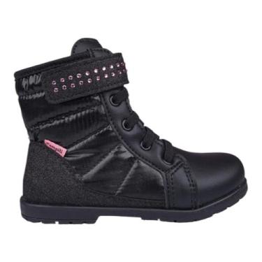 Imagem de Bota coturno infantil pampili menina elástico rubi 141073, Preto, 24