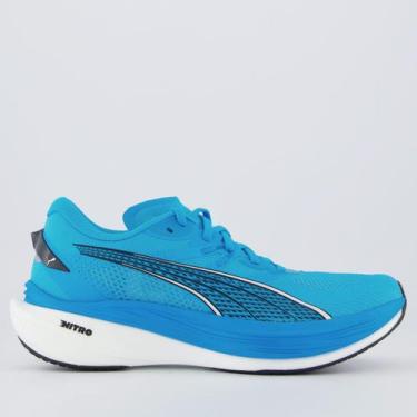 Imagem de Tênis Puma Deviate Nitro 3 Azul e Branco, 39