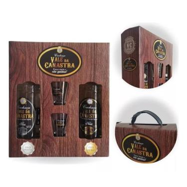 Imagem de Cachaça Ouro Prata Vale Da Canastra Kit Maleta Copo Presente
