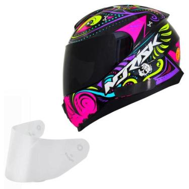 Imagem de Capacete Moto Feminino Norisk Razor Circus Viseira Fume, Preto Rosa Br