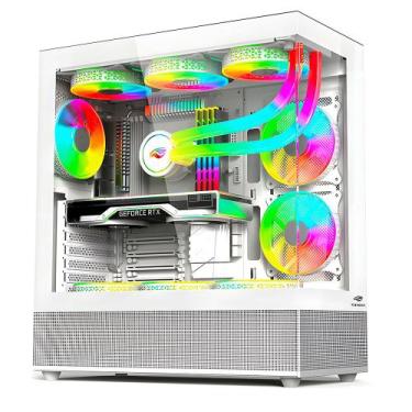 Imagem de Gabinete Gamer C3Tech Aquarius MT-G850WH, Mid Tower, Lateral e Frontal