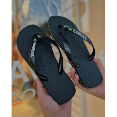 Imagem de chinelo havaianas brasil oririnal, Preto, 39/40