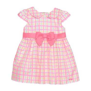 Imagem de Vestido bebê mon sucre xadrez rosa neon spring 3125034, Rosa, P