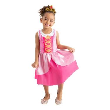 Imagem de Fantasia Infantil Vestido Princesa Rosa M/G/GG - FANTASIAS SUPER, M