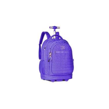 Imagem de Mochila Escolar Rebecca Bonbon 2em1 Costas Rodas Roxo RB2421
