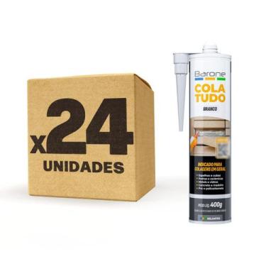 Imagem de Kit 24 Pu 40 Branco Cola Tudo Uso Geral Barone 400g