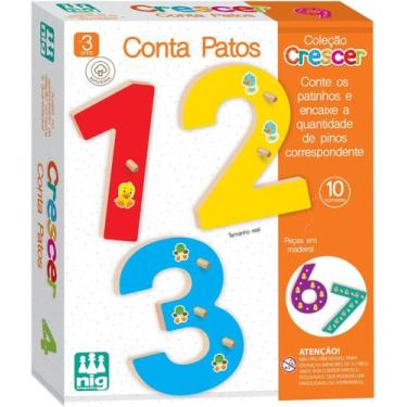 Imagem de Jogo Infantil Crescer Educativo Conta Patos Brinquedo de Madeira - Nig