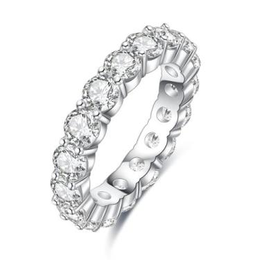 Imagem de Anel De Noivado De Moissanite Prata Anuclub 4,0 Mm,prata 925 - Anu Clu