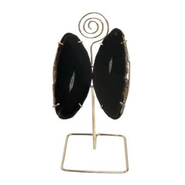 Imagem de PORTA FOTO EM BORBOLETA AGATA NEGRA 16x7cm - GNJ HOME DECOR