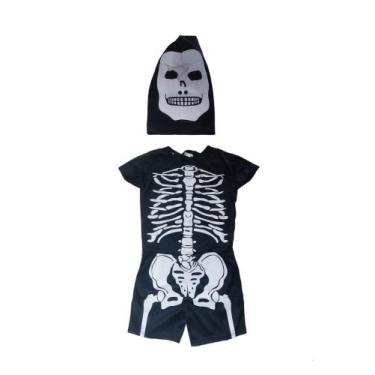Imagem de Fantasia Esqueleto Criança Halloween Dia Das Bruxas - Belos e Belas, P