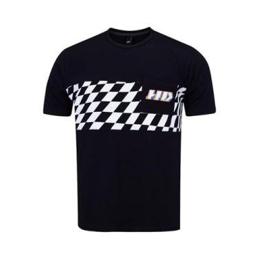 Imagem de Camiseta Especial Masculina Estampada Preta 6818B - HD, G