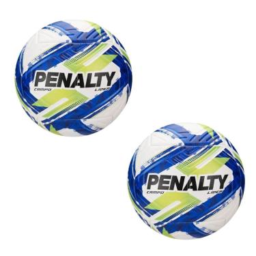 Imagem de Kit 2 Bola de Futebol Campo Líder Xxvi para Treino e Jogo Azul e Verde Penalty