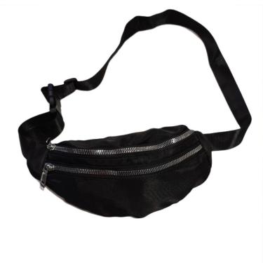 Imagem de Pochete de Cintura GXM Bolsa Academia 2 Compartimentos em Poliéster e Plástico 28x13x9cm Preto