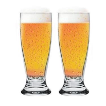 Imagem de Jogo 2 Copo Taça para Cerveja Chopp de Vidro Tulipa Bar Restaurante Wo