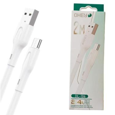 Imagem de Cabo De Dados Carregamento Rapido Usb Tipo C 2.4 2 Metros Branco DL-10