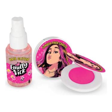 Imagem de Kit Hair Glow Emilly Vick Dos Rosa Maquiagem - Brink Model