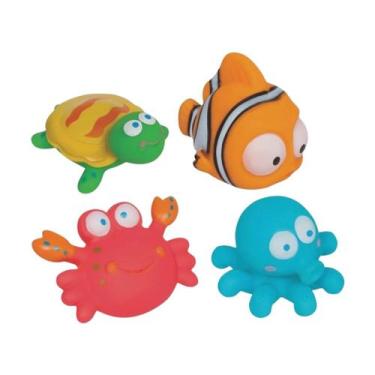 Imagem de Kit 4 Bichinhos Banho Banheira Oceano Esguicham Água - Buba