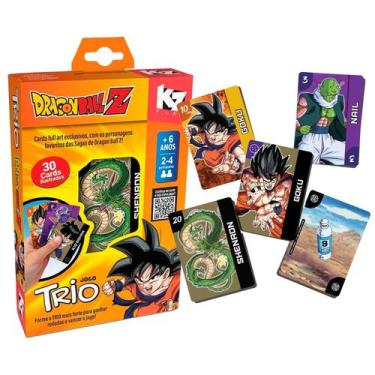 Imagem de Jogo De Cartas Trio Dragon Ball Z Com 30 Cartas Brinquedo De Estratégi
