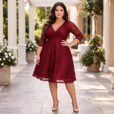 Imagem de Vestido Festa Plus Size 78 Batizado Renda Madrinha Aniversario - Bella