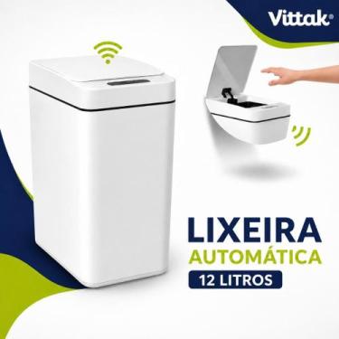 Imagem de Lixeira Automática 12 Litros com Sensor Infravermelho para Cozinha e B