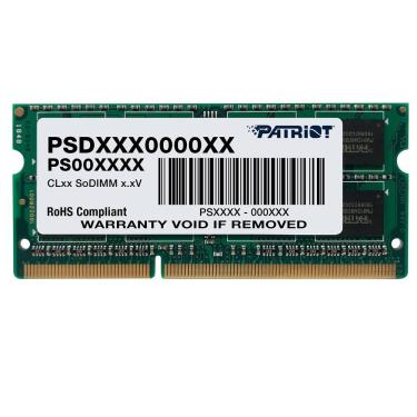 Imagem de Memória RAM para Notebook Patriot Signature Line 8GB DDR3L 1600MHz PC3-12800 1.35V Low Voltage CL11