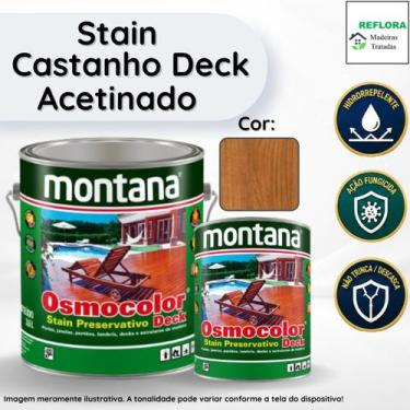 Imagem de Osmocolor Stain Castanho UV Deck Acetinado 3,6L Madeira Proteção para 