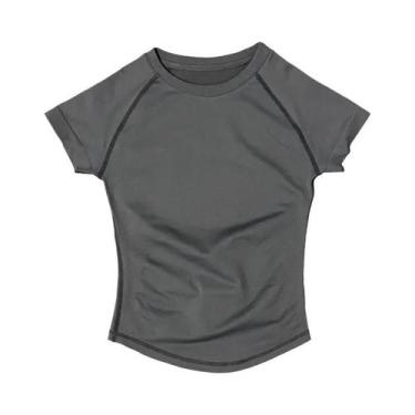 Imagem de Leotardo Feminino Sem Costura Para Esportes, Manga Curta, Ioga, Corrid