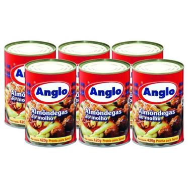 Imagem de Kit 6 almondegas ao molho anglo lata 420g
