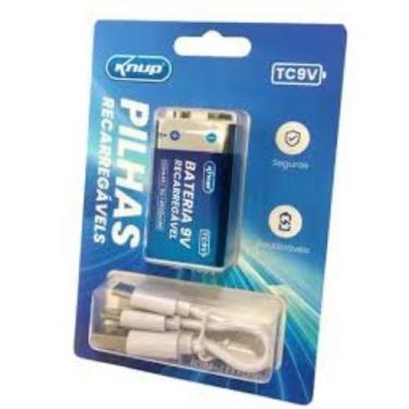 Imagem de Bateria Recarregável 9V KP-TC9 USB Tipo C Alta Durabilidade - BORA TEC