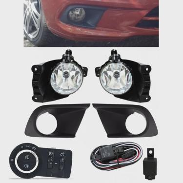 Imagem de Kit Farol de Milha Neblina Chevrolet Onix Joy lt ls Com Moldura 2015 2016 2017 2018 2019 - Interruptor Modelo Original