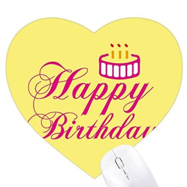 Imagem de Birthday Wishes – Mousepad com coração inglês Blessing Tapete de borracha para escritório