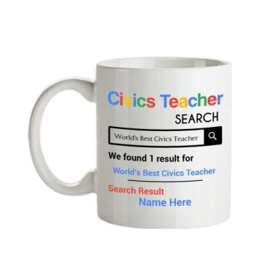 Imagem de Caneca personalizada do professor de cívicos - Presentes personalizados para professores - Caneca de café de 325 ml - Personalizada com o seu nome do professor dos cívicos