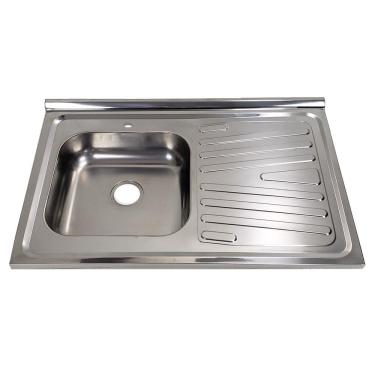 Imagem de Pia Inox Fabrinox PSD800E 80x52cm, cuba esquerda e furo para torneira