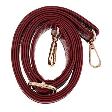Imagem de LoveinDIY Substituição de couro PU ajustável com alça para bolsa de ombro transversal - Vinho vermelho