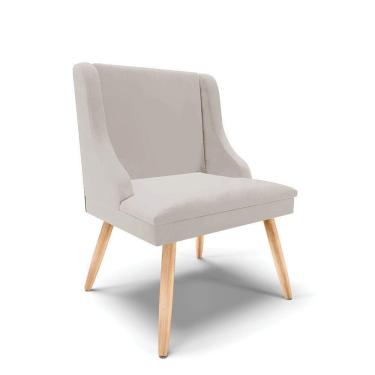 Imagem de Cadeira Veludo Cinza Pés Palito Natural