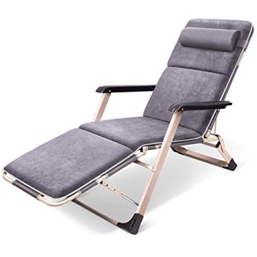 Imagem de HIOD Cadeira dobrável dobrável Reclinável Ajustável Sala de estar Cama Praia Espreguiçadeiras Jardim Pátio Cadeira Gray-B