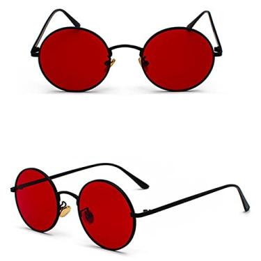 Imagem de Super Redondo Óculos de Sol Feminino Designer Moda Masculina Tons de Lente Verde Escuro UV400, preto vermelho, China