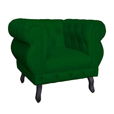 Imagem de Poltrona Decorativa Maya Pés Luis XV Suede Verde - DS Estofados