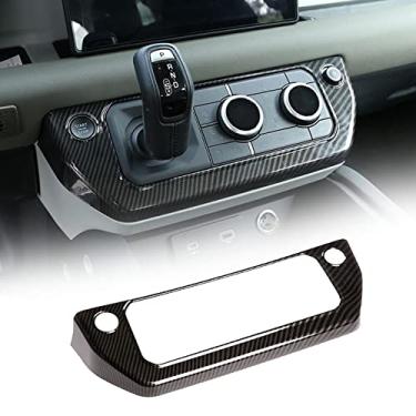 Imagem de FINMOKAL Cobertura Do Painel De Botões De Ar Condicionado Central Para Land Rover Defender Compatível Com Fibra De Carbono Preto, Fibra De Carbono