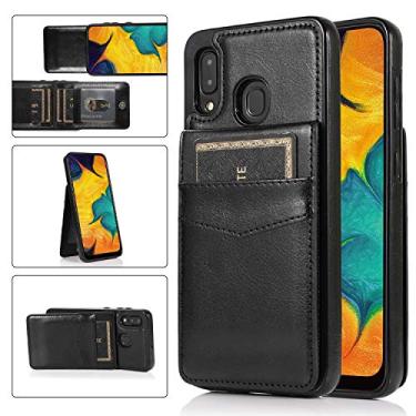 Imagem de Mobile phone accessories Para Samsung for Galaxy A20 / A30 cor sólida PC + capa protetora TPU com suporte e slots de cartão phone case