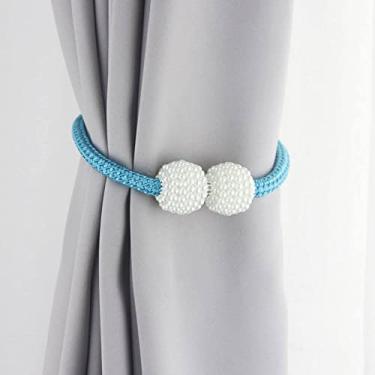 Imagem de Ganchos de cortina Atrás acessórios de decoração para casa Suportes de cortina magnéticos pérola, azul céu