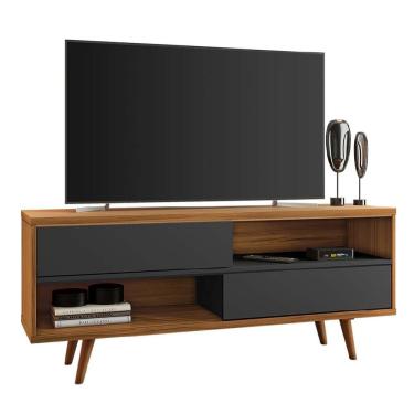 Imagem de Rack Bancada Para TV até 50 Polegadas NT1180 Notável Preto / Freijó Trend