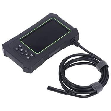 Imagem de Dupla lente endoscópio boroscópio 1080P câmera de inspeção de boroscópio câmera de fibra óptica à prova d'água para duto de esgoto tubo de drenagem (verde e preto)