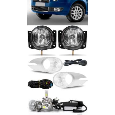 Imagem de Kit Farol de Milha Neblina Fiat Palio ELX 2008 à 2011 Botão Alternativo + Kit Lâmpada Super LED 6000K