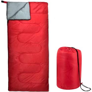 Imagem de Sacos de Dormir Envelope 4 Estações, Quente ou Frio, Leve, Saco de Dormir para Ambientes Externos para adultos, Mochila, Acampamento (Vermelho)