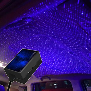 Imagem de SOCAL-LED Carro USB Azul Roxo Estrela Projetor Luz Noturna Interior LED Decorativo Romântico Telhado Luzes de Teto com Rotação Automática, Respiração e Modo Ativado por Som