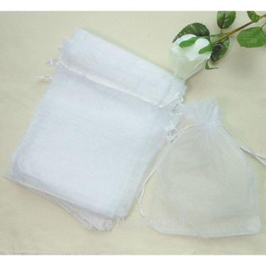 Imagem de 100 saquinhos de organza Branco 12x17