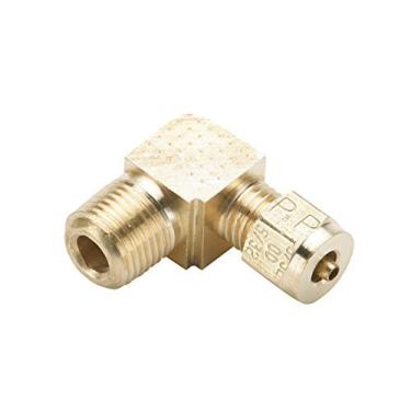 Imagem de Parker 269TF-5/32-2-pk10 Encaixe de transmissão de manga vazada, tubo a tubo, cotovelo macho de 90 graus, latão, 5/32", 1/8" (pacote com 10)