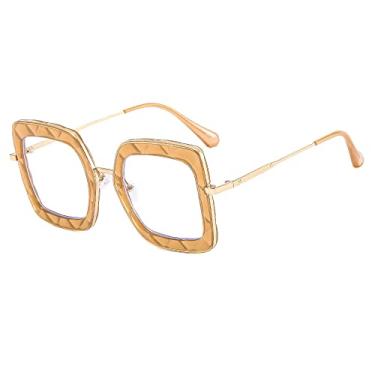 Imagem de Óculos vintage feminino masculino anti azul claro quadrado óculos transparente armação de óculos lente transparente armação de óculos, 4, tamanho único
